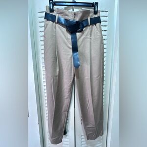 Zara Women’s Light Beige Pleated Dress Pants